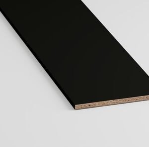 Spaanplaat meubelpaneel gemelamineerd zwart PEFC 3050x500x18mm