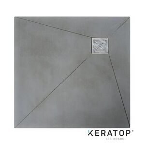 Keratop tec-board douche vloerpaneel asymmetrisch basalt grey 1000x100x40