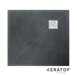 Keratop tec-board douche vloerpaneel asymmetrisch basalt black 1000x10x40