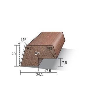 meranti glaslat gld1 80mu gegrond 20x34,5x4000