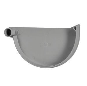 kraalgoot einddeksel links klem 125mm grijs