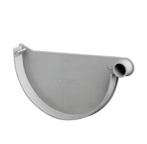 kraalgoot einddeksel rechts klem 125mm grijs