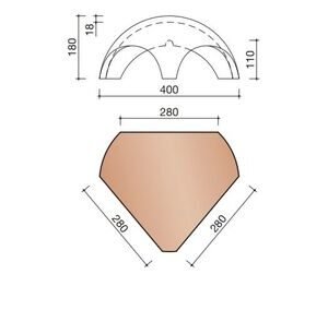 Koramic vorstenhoed nr. 1 keramisch matzwart verglaasd 3x1200mm