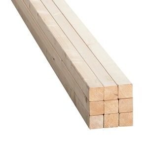 vuren c balk geschaafd 4 ronde hoeken 75x75x4800mm