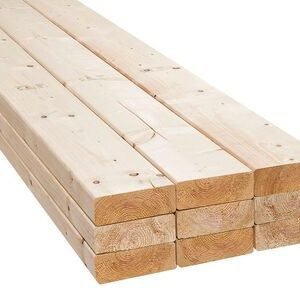 Balk Vurenhout C C24 Geschaafd 4 ronde hoeken FSC 75x275x4800mm