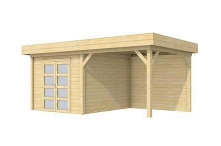 vuren tuinhuis onbehandeld incl 300cm luifel 3000x3000mm