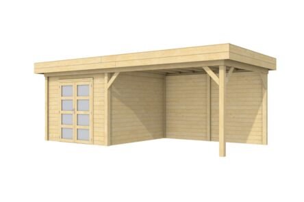 vuren tuinhuis onbehandeld incl. 400cm luifel 3000x3000mm