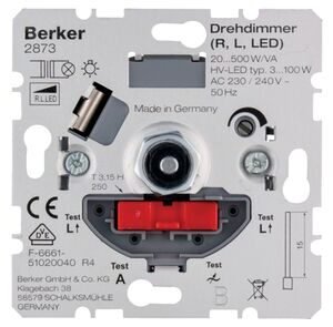 Berker Dimmer Inbouw Druk/Wissel Led 3-100W Universeel 20-500W