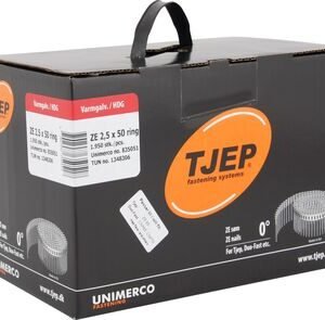 Tjep ze 25/50 coilnagel geringd bolkop thermisch verzinkt rol 1950st 2,5x50mm