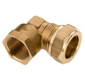 bonfix kniekoppeling messing kiwa/gastec binnendraad x knel 1/2x15mm