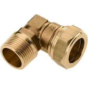 bonfix kniekoppeling messing buitendraad x knel 3/8x12mm conisch