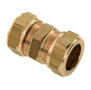 bonfix knelkoppeling recht messing kiwa/gastec 2x knel 15x15mm 10st