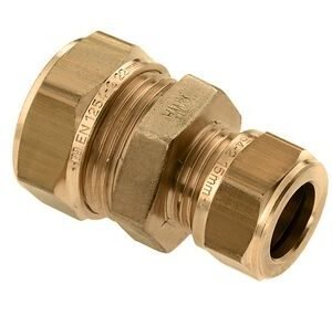 bonfix rechte verloopkoppeling messing kiwa/gastec 2x knel 15x12mm