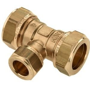 bonfix t-koppeling verlopend messing kiwa/gastec 3x knel 22x15x22mm