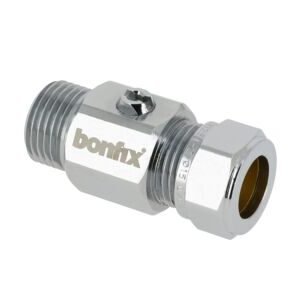 bonfix kogelstopkraan recht met schroevendraaier bediening kiwa (bu x knel) 3/8x12mm