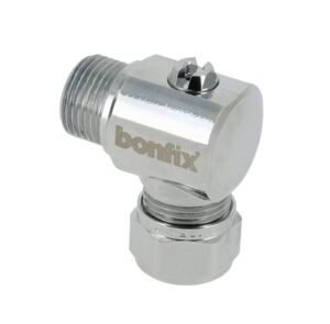 bonfix kogelstopkraan haaks met schroevendraaier bediening kiwa (bu x knel) 3/8x15mm