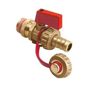 bonfix kogel vul- en aftapkraan met rode knop en zelfdichtend 1x buitendraad 1/2 inch