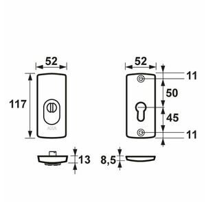 axa rozet recht met kerntrek 6685-00-11bl skg3