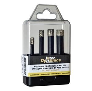 InterDynamics tegelboor tile power 4-delige set 6-8-10-12mm