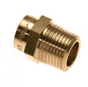 bonfix puntstuk messing buitendraad x cap 1/2x15mm conisch