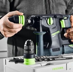 Festool accu combihamer KHC 18 EB-BASIC ec-tec-motor, sds-plus-opname, kickbackstop 18v inclusief  SYS3 L 187