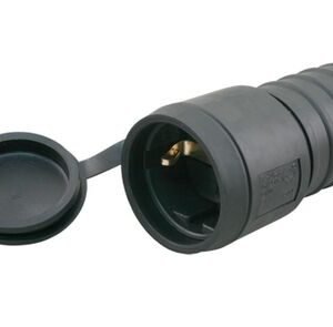 contrastekker rubber randaarde zwart 10/16a