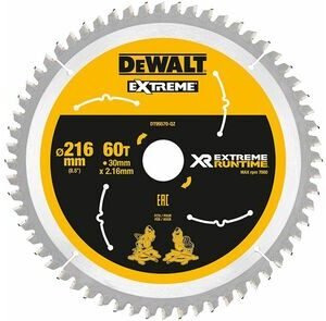 DeWALT cirkelzaagblad xtreme runtime DT99570-QZ 60-tands 216x30mm