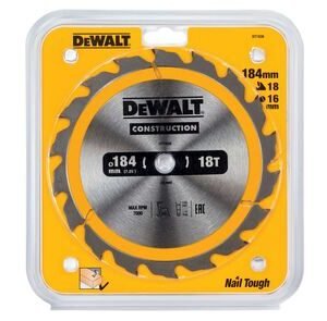 DeWALT cirkelzaagblad construction DT1938-QZ 18-tands 184x16mm