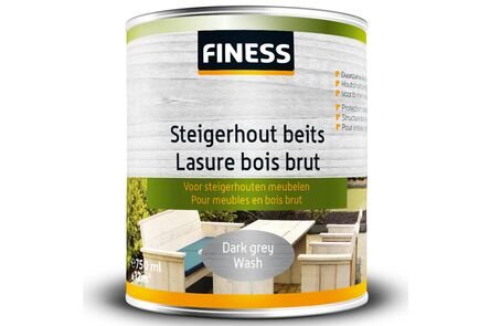 finess steigerhoutbeits binnen/buiten dark grey-wash 750ml