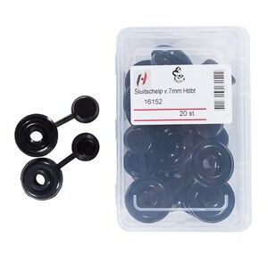 houtdraadboutsluitschelp zwart 7mm 20st