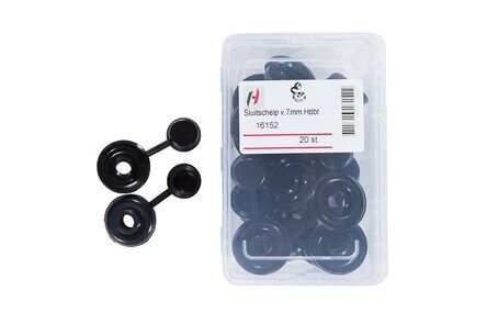 houtdraadboutsluitschelp zwart 7mm 20st