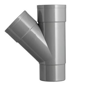 PVC HWA T-stuk 45° 2x lijmmof vernauwd spie eind 100mm