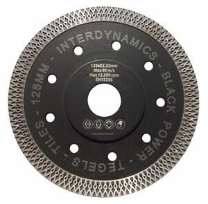 InterDynamics set diamantblad tegel en tegelboor black power wax zeskant kop