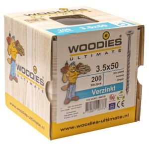Woodies ultimate schroef verzonken kop torx t20 3,5x50/30mm verzinkt