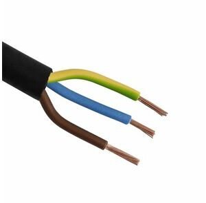kabel rond rubber 3x1mm² zwart 20m