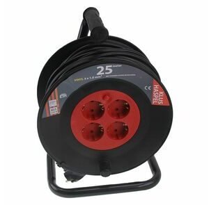 kabelhaspel vinyl 3x1mm² zwart/rood 25m