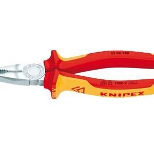 Knipex combinatietang vde 03-06-160 verchroomd, grepen geïsoleerd met meer-componentengrepen, 160mm