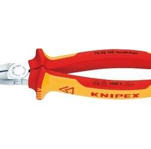 Knipex zijsnijtang comfort vde 70-06-160 grepen geïsoleerd met meer-componentengrepen, met verlengd snijvlak 160mm