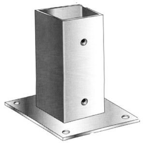 paalhouder op plaat 91x91mm therm verzinkt