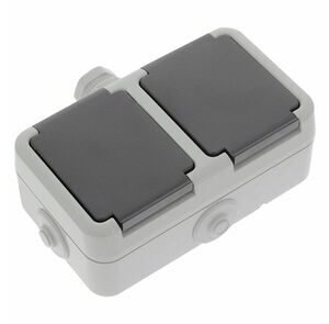 peha opbouw contactdoos 2voud horizontaal spatwaterdicht m20 randaarde