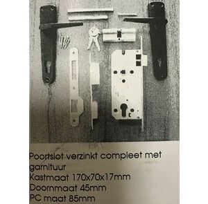 poortslot pc85 met garnituur 45mm