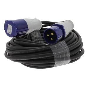 q-link verlengkabel cee h07rnf ip44, 16a zwart rubber 5x2.5mm 25m