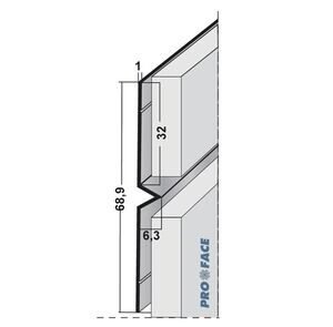 proface aluminium voegprofiel zwart 3055mm