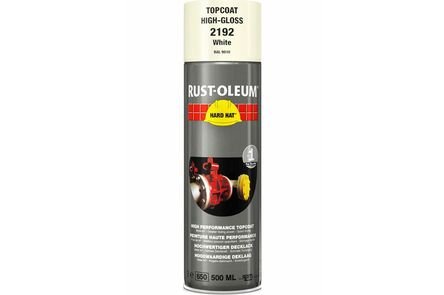 rustoleum hardhat verfspuitbus ral9010 wit glans 500ml