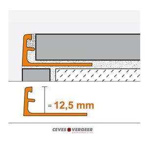 schluter tegelprofiel aluminium recht 12,5x3000mm wit