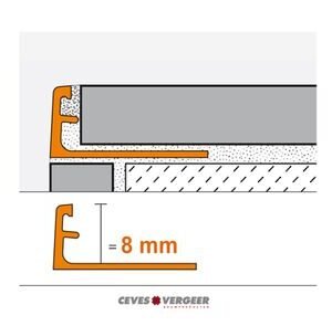 schluter tegelprofiel aluminium recht 8x3000mm wit