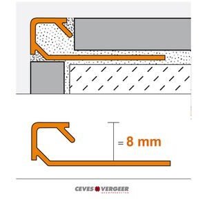 schluter tegelprofiel vierkant aluminium geanodiseerd q80ae 8x3000mm