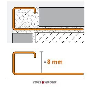 schluter tegelprofiel vierkant rvs geborsteld q80eb 8x3000mm