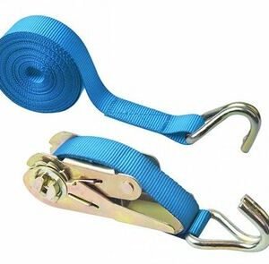 sjorband ratel met j-haak 25mm blauw 5m