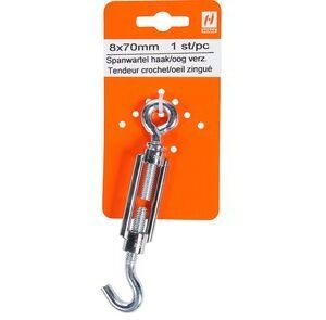 Spanwartel 8x70mm haak/oog verzinkt
